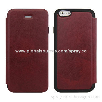 Leather Cover for iPhone, interior TPU/Microfiber Perfectly Combined in Heat Pressing